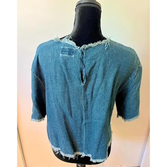 Simon Miller Short Sleeved Chambray Top - Size 2 (Medium) - Picture 4 of 5